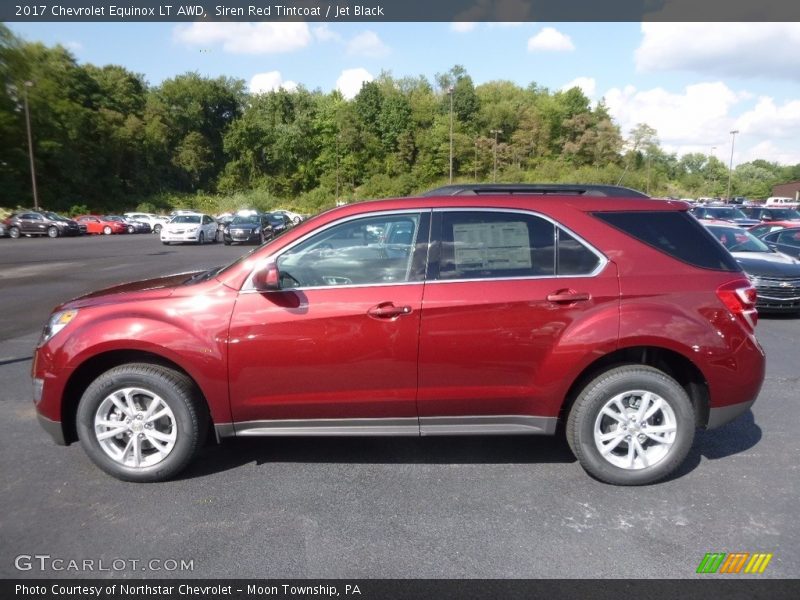 Siren Red Tintcoat / Jet Black 2017 Chevrolet Equinox LT AWD