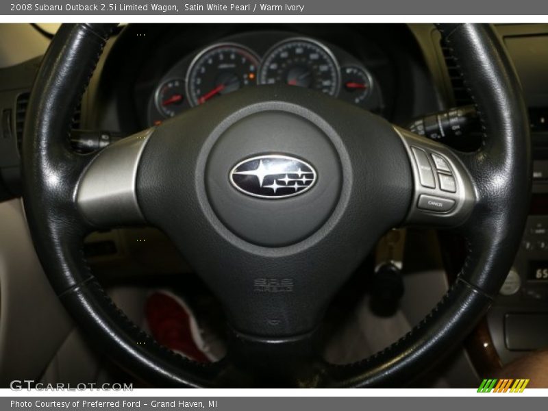 Satin White Pearl / Warm Ivory 2008 Subaru Outback 2.5i Limited Wagon