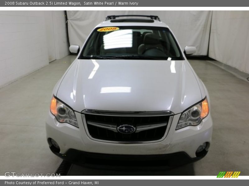 Satin White Pearl / Warm Ivory 2008 Subaru Outback 2.5i Limited Wagon