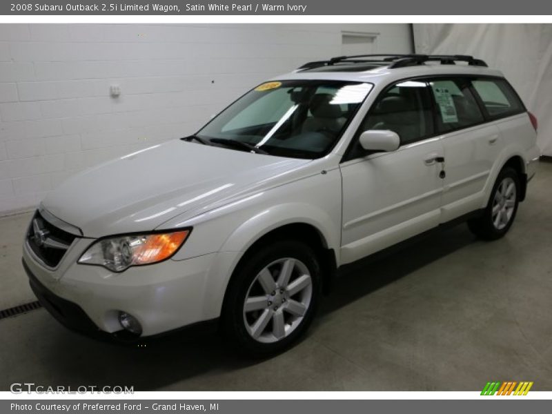 Satin White Pearl / Warm Ivory 2008 Subaru Outback 2.5i Limited Wagon