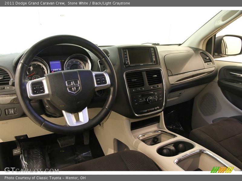 Stone White / Black/Light Graystone 2011 Dodge Grand Caravan Crew
