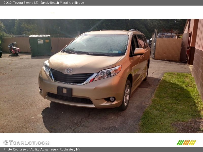 Sandy Beach Metallic / Bisque 2012 Toyota Sienna LE