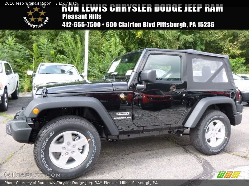 Black / Black 2016 Jeep Wrangler Sport