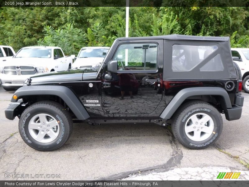 Black / Black 2016 Jeep Wrangler Sport