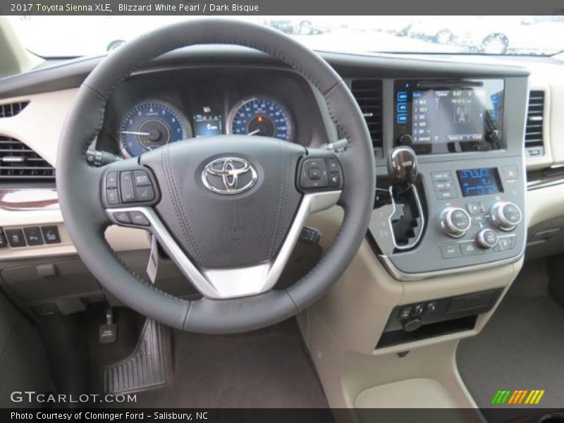 Dashboard of 2017 Sienna XLE