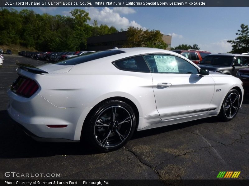 White Platinum / California Special Ebony Leather/Miko Suede 2017 Ford Mustang GT California Speical Coupe