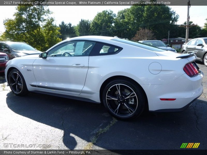 White Platinum / California Special Ebony Leather/Miko Suede 2017 Ford Mustang GT California Speical Coupe