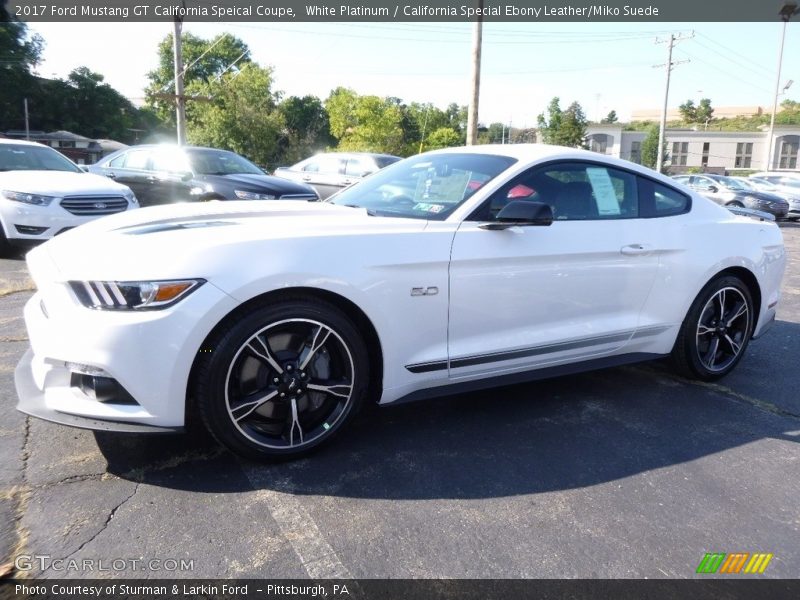 White Platinum / California Special Ebony Leather/Miko Suede 2017 Ford Mustang GT California Speical Coupe