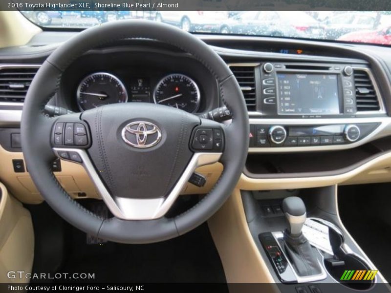 Dashboard of 2016 Highlander XLE