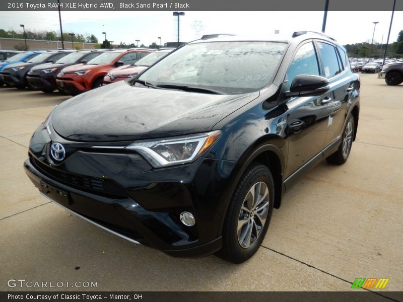 Black Sand Pearl / Black 2016 Toyota RAV4 XLE Hybrid AWD