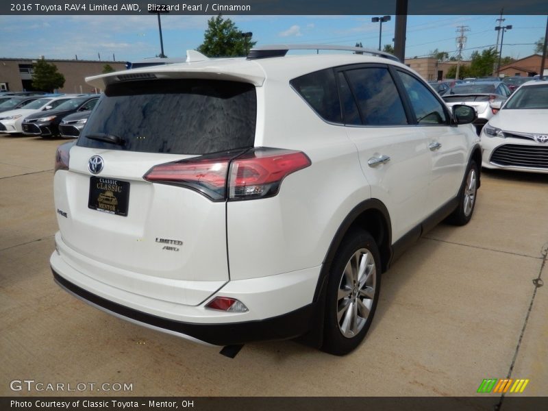 Blizzard Pearl / Cinnamon 2016 Toyota RAV4 Limited AWD