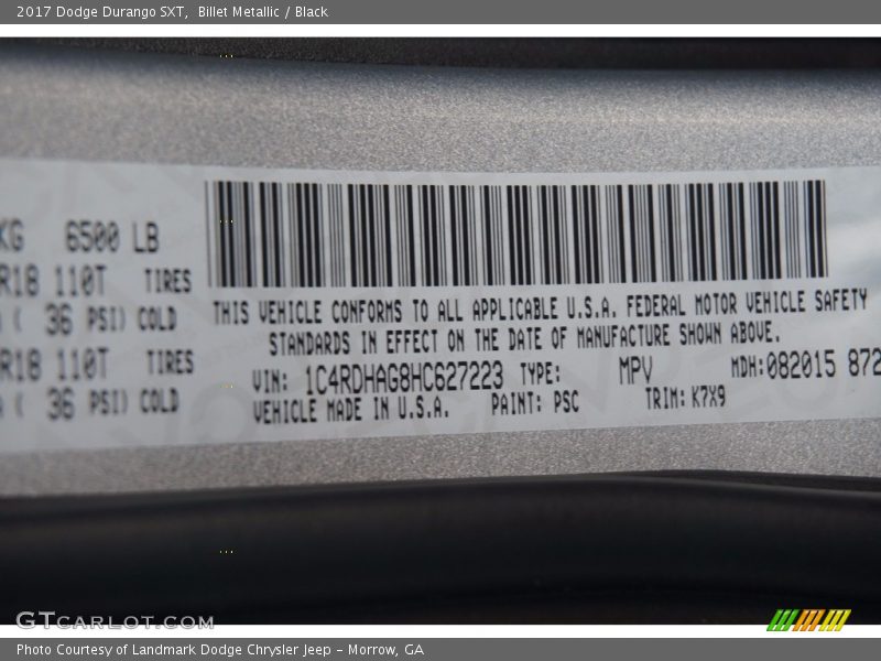 PSC - 2017 Dodge Durango SXT