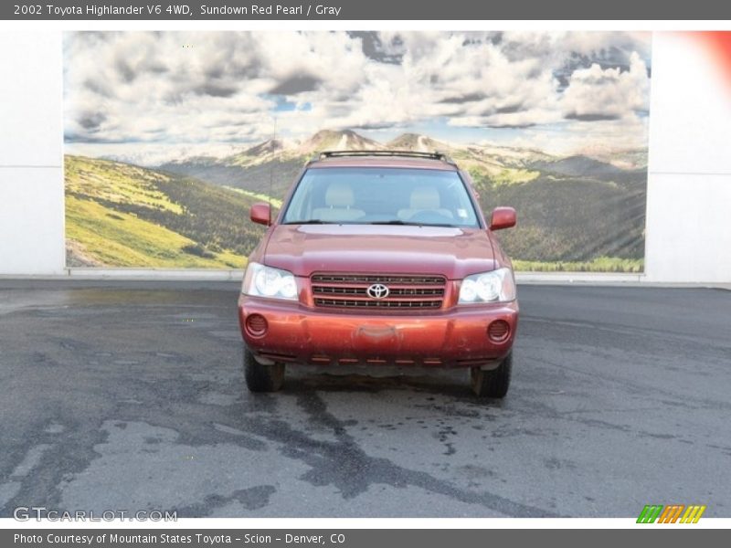 Sundown Red Pearl / Gray 2002 Toyota Highlander V6 4WD