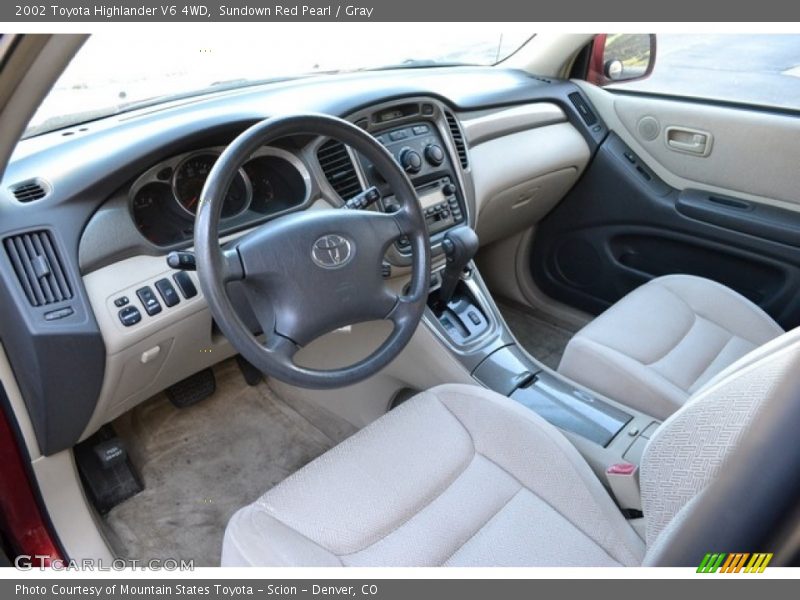 Sundown Red Pearl / Gray 2002 Toyota Highlander V6 4WD