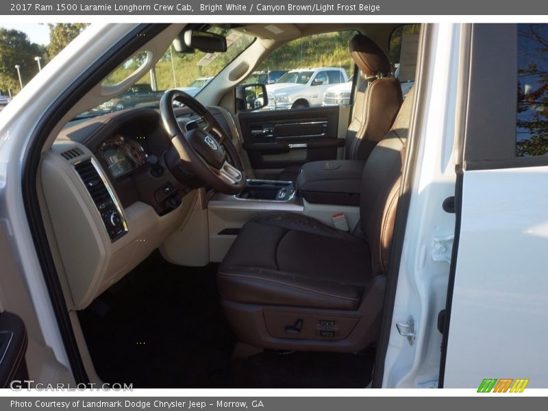 Bright White / Canyon Brown/Light Frost Beige 2017 Ram 1500 Laramie Longhorn Crew Cab