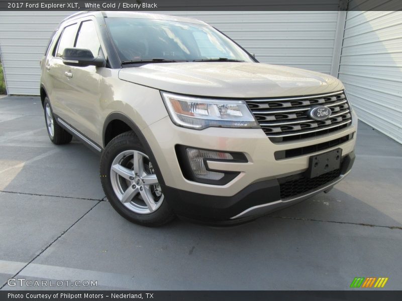 White Gold / Ebony Black 2017 Ford Explorer XLT