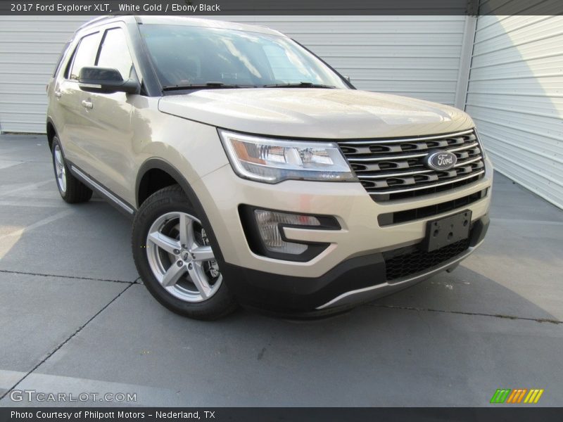White Gold / Ebony Black 2017 Ford Explorer XLT