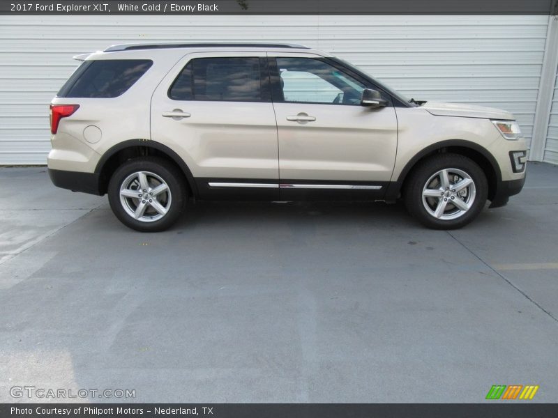 White Gold / Ebony Black 2017 Ford Explorer XLT
