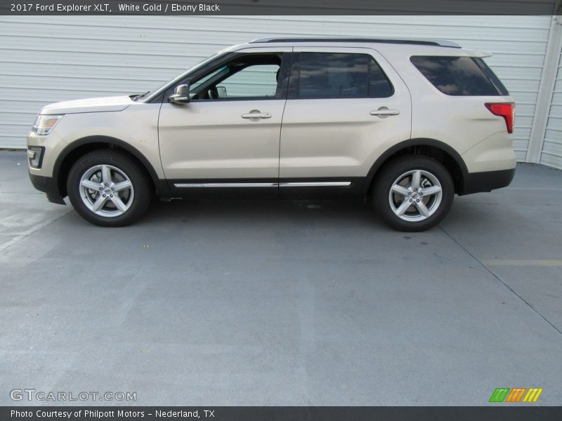 White Gold / Ebony Black 2017 Ford Explorer XLT
