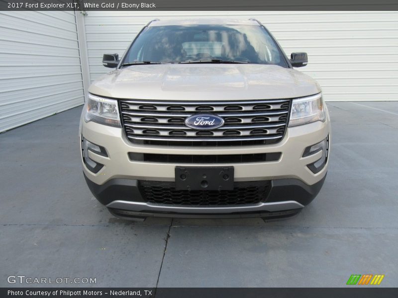 White Gold / Ebony Black 2017 Ford Explorer XLT
