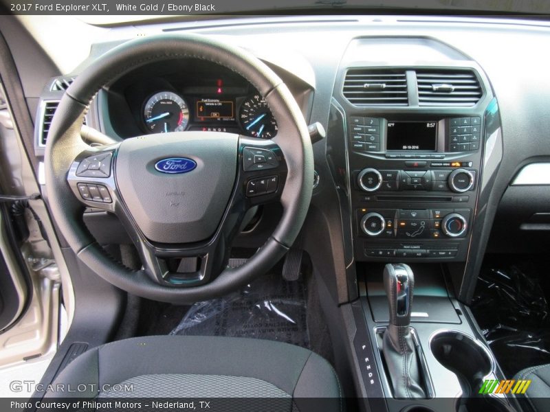 White Gold / Ebony Black 2017 Ford Explorer XLT
