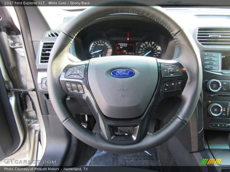 White Gold / Ebony Black 2017 Ford Explorer XLT
