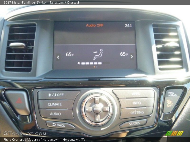 Controls of 2017 Pathfinder SV 4x4