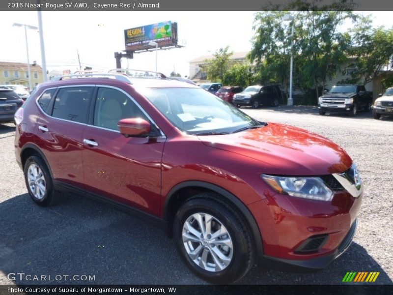 Cayenne Red / Almond 2016 Nissan Rogue SV AWD