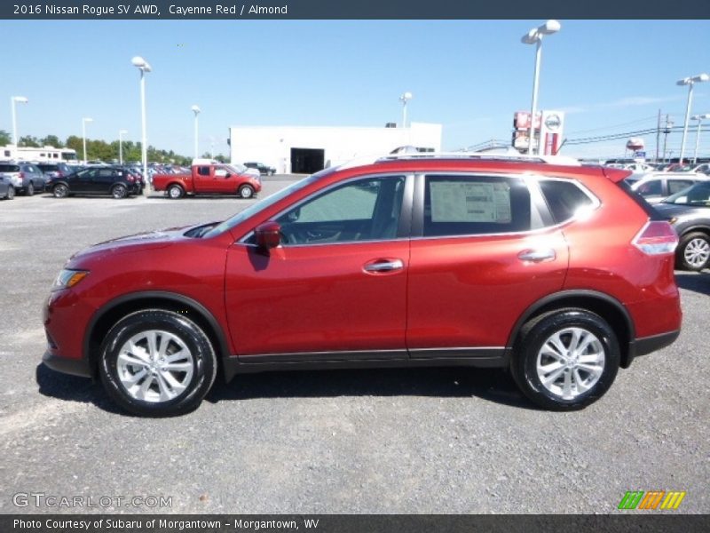 Cayenne Red / Almond 2016 Nissan Rogue SV AWD