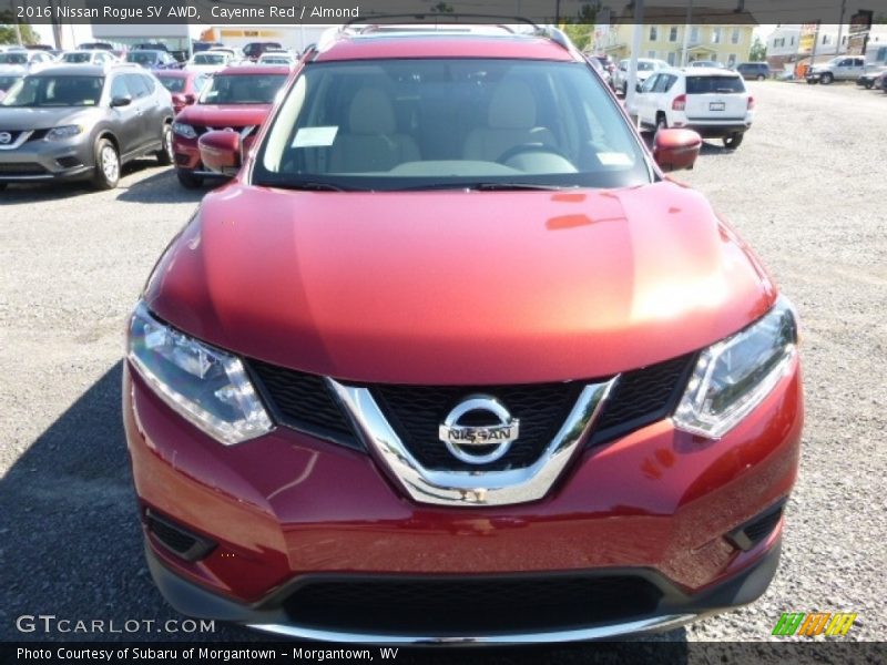Cayenne Red / Almond 2016 Nissan Rogue SV AWD