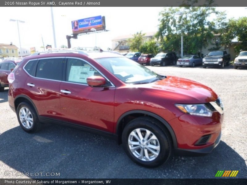 Cayenne Red / Almond 2016 Nissan Rogue SV AWD