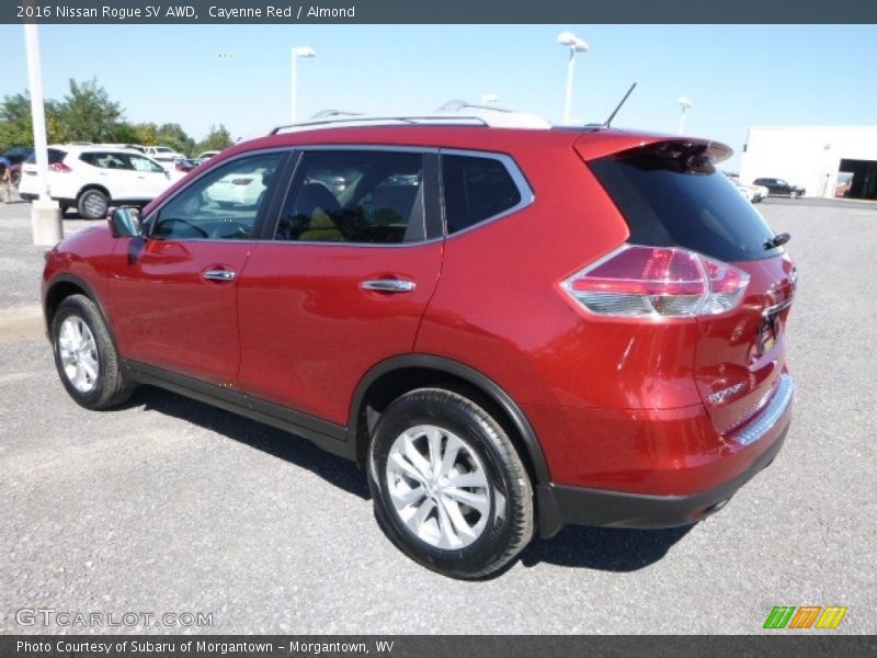 Cayenne Red / Almond 2016 Nissan Rogue SV AWD