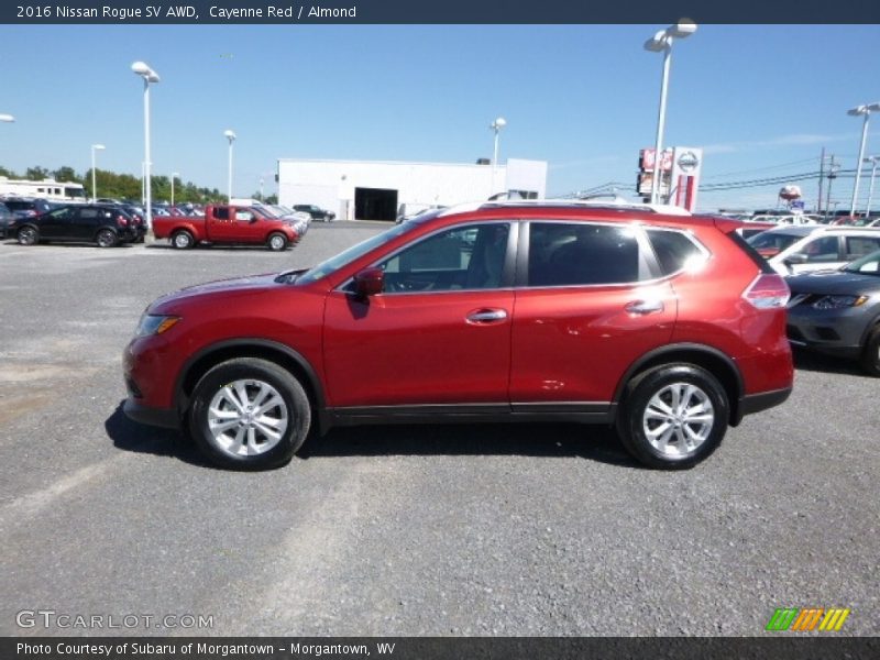 Cayenne Red / Almond 2016 Nissan Rogue SV AWD