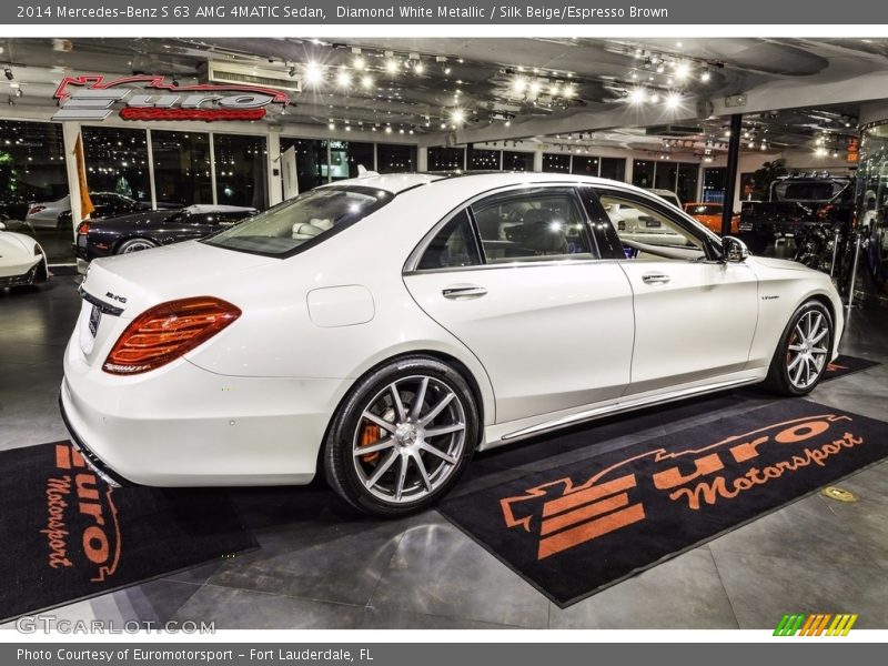 Diamond White Metallic / Silk Beige/Espresso Brown 2014 Mercedes-Benz S 63 AMG 4MATIC Sedan