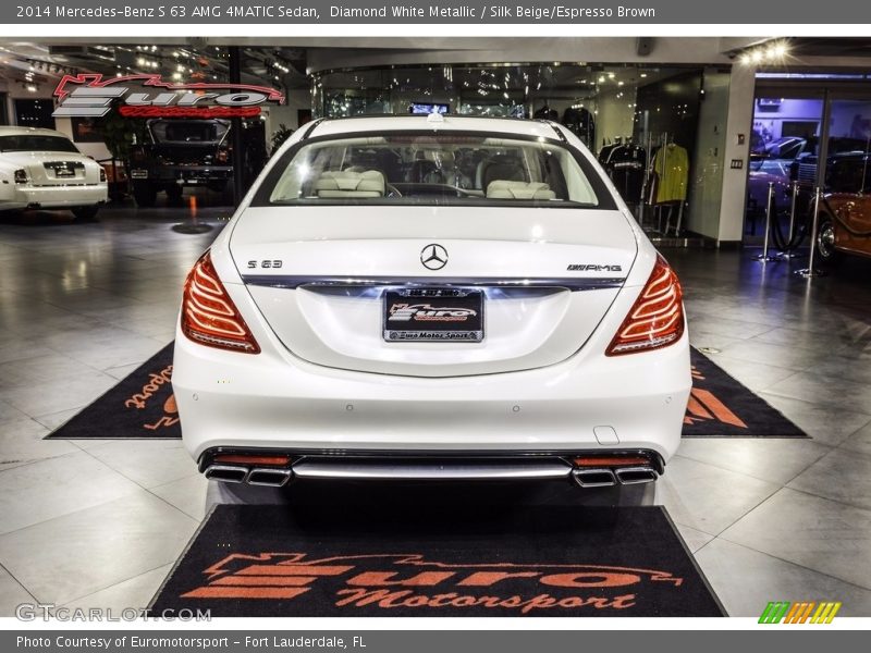 Diamond White Metallic / Silk Beige/Espresso Brown 2014 Mercedes-Benz S 63 AMG 4MATIC Sedan