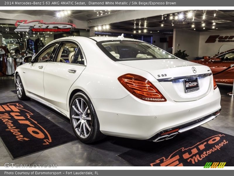 Diamond White Metallic / Silk Beige/Espresso Brown 2014 Mercedes-Benz S 63 AMG 4MATIC Sedan