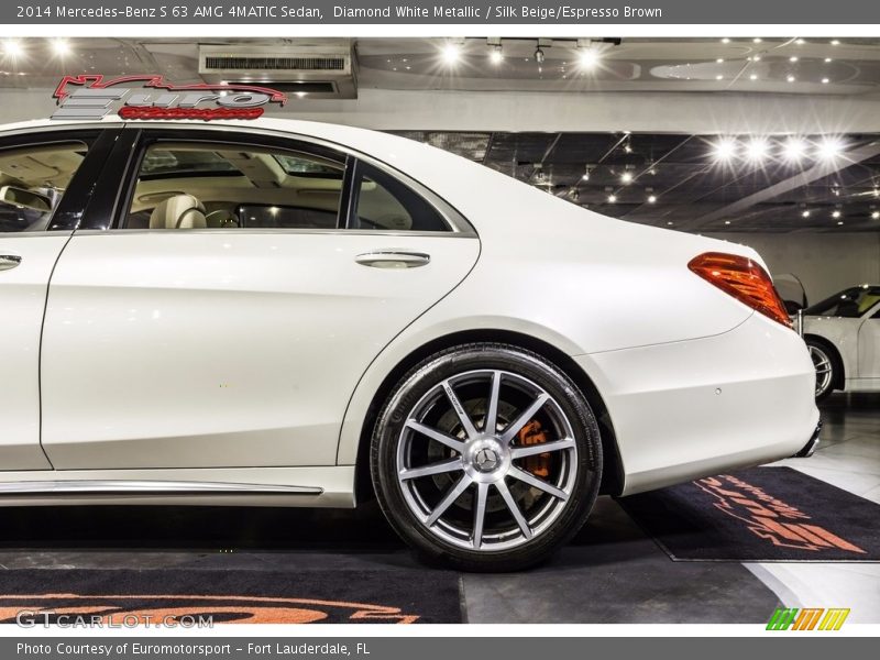 Diamond White Metallic / Silk Beige/Espresso Brown 2014 Mercedes-Benz S 63 AMG 4MATIC Sedan