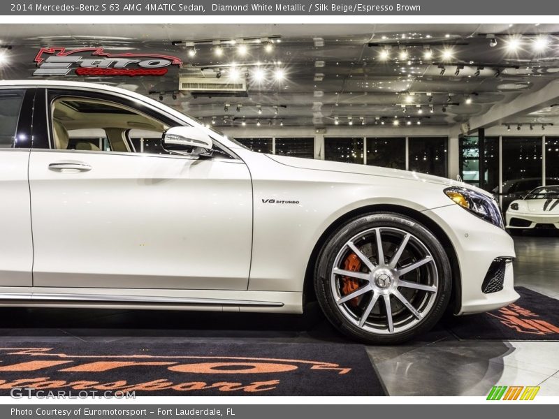 Diamond White Metallic / Silk Beige/Espresso Brown 2014 Mercedes-Benz S 63 AMG 4MATIC Sedan