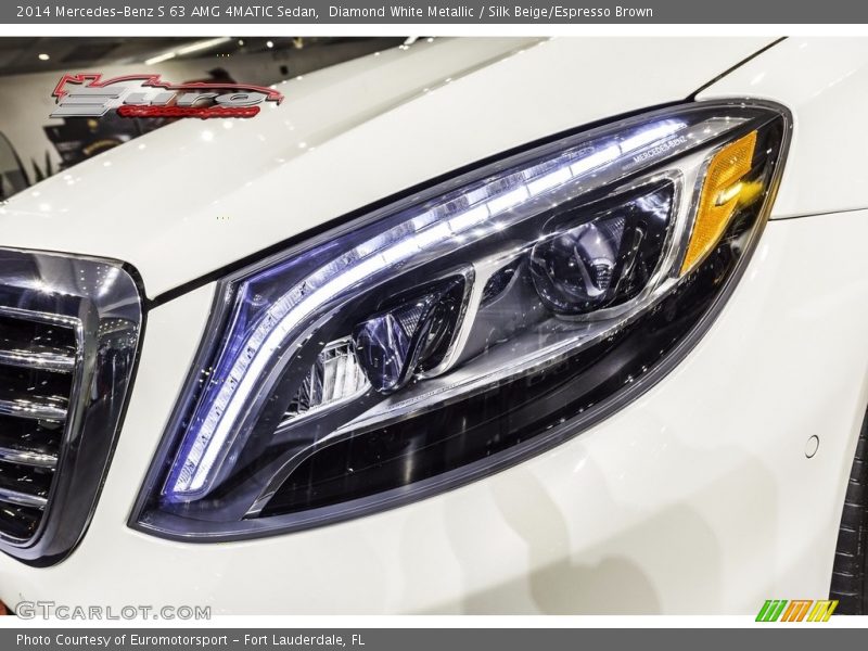 Diamond White Metallic / Silk Beige/Espresso Brown 2014 Mercedes-Benz S 63 AMG 4MATIC Sedan