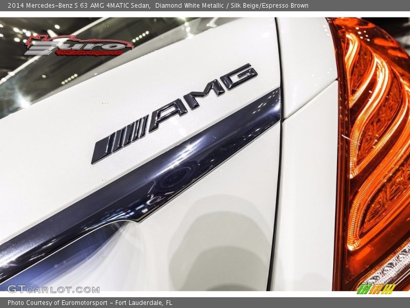 Diamond White Metallic / Silk Beige/Espresso Brown 2014 Mercedes-Benz S 63 AMG 4MATIC Sedan
