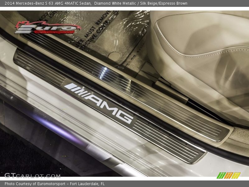 Diamond White Metallic / Silk Beige/Espresso Brown 2014 Mercedes-Benz S 63 AMG 4MATIC Sedan