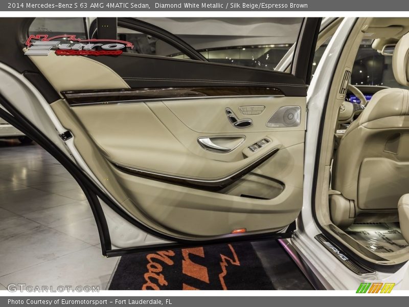 Diamond White Metallic / Silk Beige/Espresso Brown 2014 Mercedes-Benz S 63 AMG 4MATIC Sedan