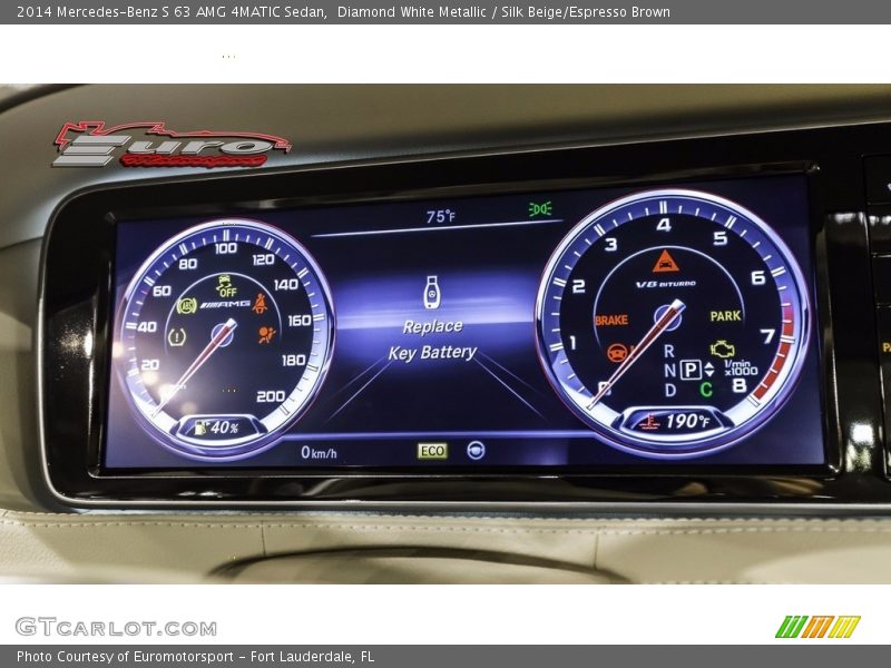 Diamond White Metallic / Silk Beige/Espresso Brown 2014 Mercedes-Benz S 63 AMG 4MATIC Sedan