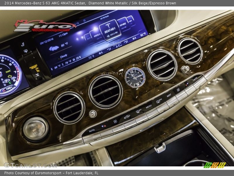 Diamond White Metallic / Silk Beige/Espresso Brown 2014 Mercedes-Benz S 63 AMG 4MATIC Sedan