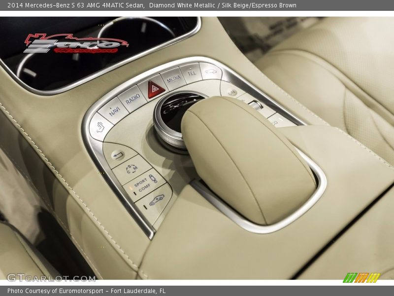 Diamond White Metallic / Silk Beige/Espresso Brown 2014 Mercedes-Benz S 63 AMG 4MATIC Sedan