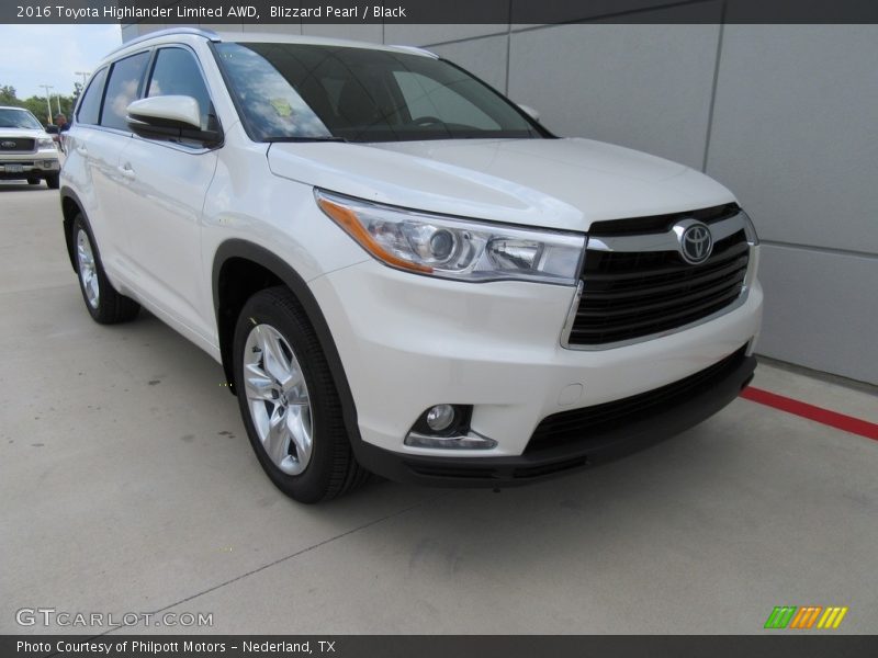 Blizzard Pearl / Black 2016 Toyota Highlander Limited AWD