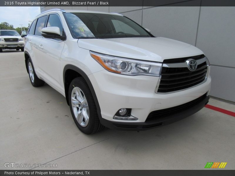 Blizzard Pearl / Black 2016 Toyota Highlander Limited AWD