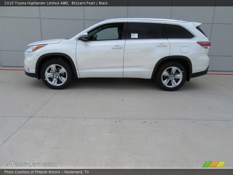 Blizzard Pearl / Black 2016 Toyota Highlander Limited AWD
