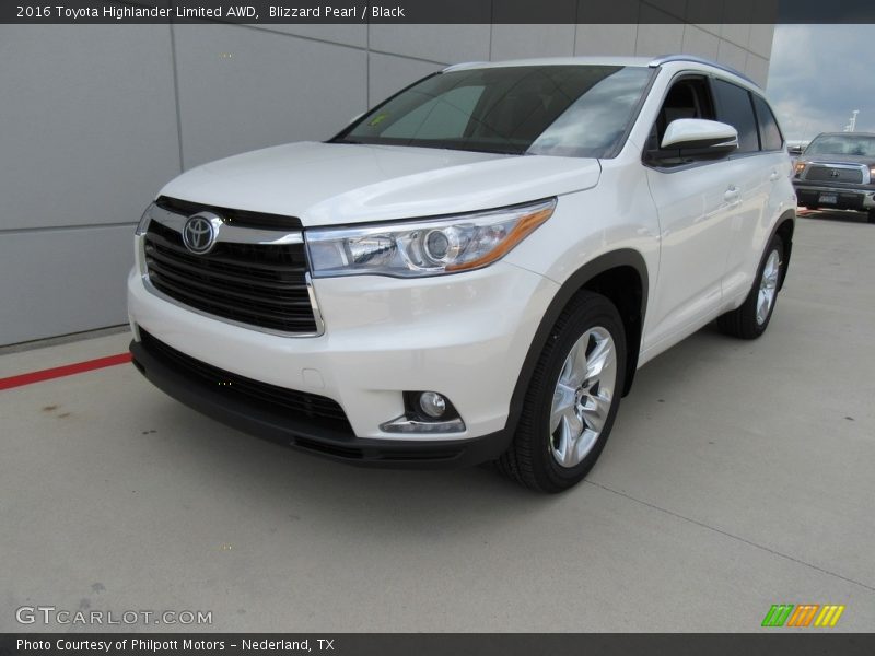 Blizzard Pearl / Black 2016 Toyota Highlander Limited AWD