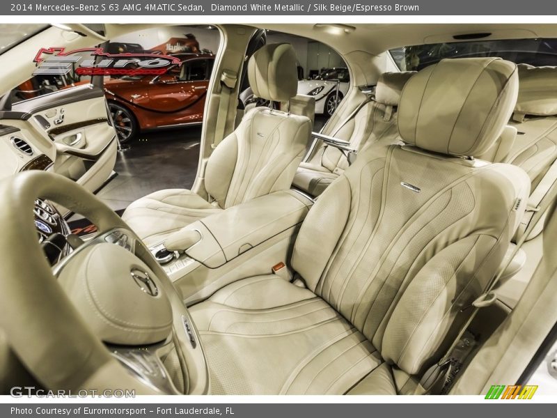 Diamond White Metallic / Silk Beige/Espresso Brown 2014 Mercedes-Benz S 63 AMG 4MATIC Sedan